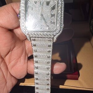 Stainless steel moissanite watch Automatic Swiss Movement & Sapphire Crystal RS